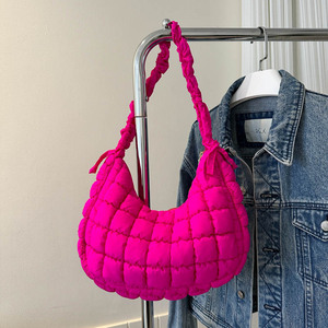 Hermosos Bolsos Cruzados de Hombro para Mujer, Bolsos de Mano Acolchados con Pliegues, Bolsos de Hombro de Algodón con Burbujas para Mujer - Product Image 4