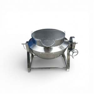 Chaudière industrielle à eau inclinable de 100L, 500L, 600L, à chauffage gaz ou électrique, avec agitateur et grattoir - Product Image 5