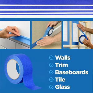 Kháng UV 14 ngày không có dư lượng chất kết dính cao giấy Crepe <span class=keywords><strong>masking</strong></span> <span class=keywords><strong>tape</strong></span> màu xanh họa sĩ băng cho ô tô bên ngoài bức tranh - Product Image 5