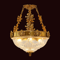 Jewellerytop Classique Maison De Luxe Décoratif Turc Antique Laiton Couronne Plafonnier K9 Cristal Abat-Jour Plafonnier