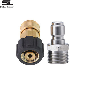 Sulai Machinery High <b>Pressure</b> <b>Washer</b> Hose <b>Adapter</b> 3/8 Thread Male Female Quick Connect Fitting Stainless Steel Copper - Product Image 1