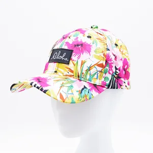 Özel renkli desen çiçek baskı moda plaj spor kap ucuz beyzbol şapkası