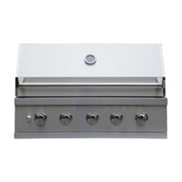 Cuisine d'extérieur Gril barbecue intégré Gril à gaz en acier inoxydable à 5 brûleurs avec LED et rôtisserie pour cuisine d'extérieur Barbecue Grill