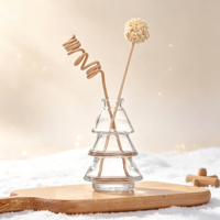 Bouteille d'arôme en verre en forme de sapin de Noël avec logo personnalisé, bouteille en verre vide pour la décoration des fêtes, cadeau de Noël, décoration de la maison