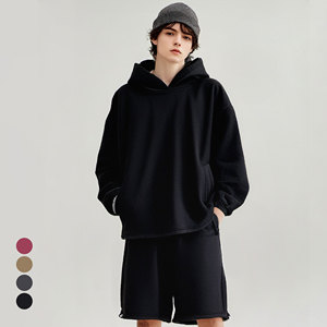 Sudaderas con capucha teñidas sucias para hombre con logotipo personalizado de 450GSM, sudaderas con capucha de color frito francés Terry - Product Image 1