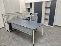 Meubles de bureau commerciaux, bureau de direction moderne, ergonomique, grand bureau de patron pour bureau, table en métal