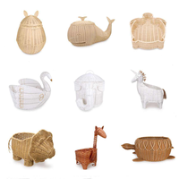 Panier Bobai tissé, écologique, durable, multifonctionnel, forme personnalisée, pour chambre d'enfant, jouet, animal de dessin animé mignon, naturel et sain