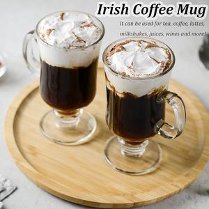 طقم من 6 أكواب قهوة إيرلينية ، أوز ، أكواب قهوة إريكية بمقبض زجاجي وقاعدة جذعية - Product Image 6