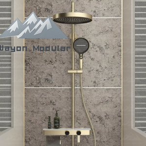 ชุดฝักบัวเทอร์โมสแตติกสีทองขัดเงา Wayon Luxury พร้อมชั้นวางของสำหรับห้องน้ำในวิลล่า - Product Image 3