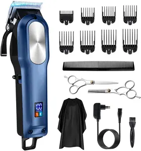 PRITECH LED Display Rechargeable Cordless Professional Hair Trimmer Clipper Electric Customized Stainless Steel 3 Hours PR-2115A
