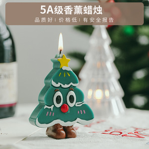 Modern Creative Handmade Non-Toxic Environment-Friendly Cute Soy Wax Forest Moss Scented Christmas <b>Tree</b> Ornaments Candles - Product Image 3