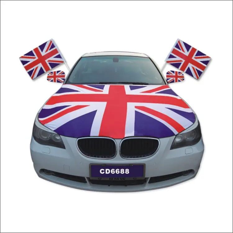 Customized Car Hood Flag National Printed Spandex Polyester Car Engine Hood Cover