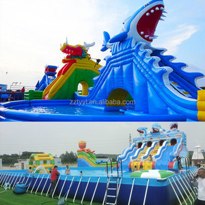 Granja estudio padre-hijo gran parque acuático inflable dragón y toboganes de tiburón se puede personalizar <span class=keywords><strong>piscina</strong></span> de Castillo para niños - Product Image 6