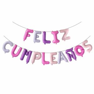 Venta caliente 16 pulgadas "Feliz Cumpleanos" español Feliz cumpleaños carta globo Banner para decoración <span class=keywords><strong>de</strong></span> fiesta - Product Image 6