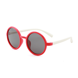 Superhot 24056 colore nero rosso rotondo in Silicone telaio Tac lente polarizzata Uv400 occhiali da sole per bambini occhiali classici - Product Image 3