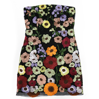 Robe moulante à épaules dénudées avec broderie florale CY901130, robe décontractée d'été pour femmes