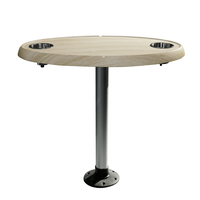 Ensemble de table de verrouillage de filetage marin Table de bateau de ponton ovale Base de support de table réglable RV disponible