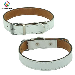 Collar ajustable de cuero PU para mascotas, correa de cuero para perros, personalizable por sublimación - Product Image 6