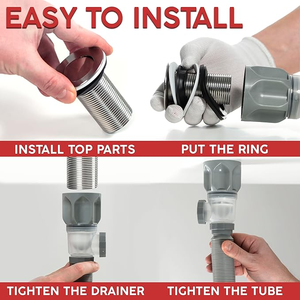 Tubería de Desagüe para Lavabo de Acero de Alta Calidad, Fácil Instalación, Evita Olores, Diseño de Concha, Precio Bajo - Product Image 5