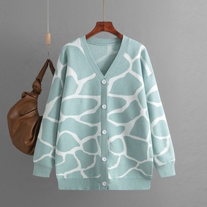 Novo Suéter Feminino de Tricô para Outono/Inverno com Decote em V e Corte Solto - Product Image 1