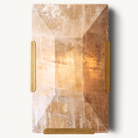 Applique murale LED design marbre moderne, alabâtre carré, minimaliste, lampe murale de luxe pour chambre d'hôtel avec télécommande