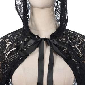 लड़कियों के लिए नई शैली गॉथिक फीता हूडेड क्लॉक डायन ट्युल कैप लड़कियों के लिए सेक्सी हेलोलीन टीवी और फिल्म वेशभूषा सूट कोप्ले पार्टी - Product Image 3