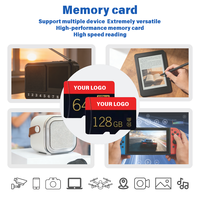 Tarjeta de Memoria Personalizable de 32 GB, 64 GB, 128 GB, 256 GB, 512 GB, 1 TB con Velocidad de 100 m/s para Cámara, Material Plástico