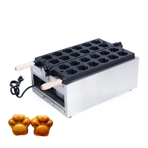 Customized Cast Iron Non-Stick Animal Shaped Waffle Maker 12 Pcs Mini Cat Paw Shaped Waffle Making Machine For Sale