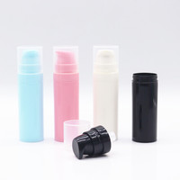 Flacons pompe sans air en plastique PP coloré de haute qualité pour cosmétiques, 5 ml, 10 ml, 15 ml, blanc, rose, bleu, noir