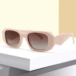 Gafas de sol poligonales de acetato negro UV400 polarizadas unisex, gafas de moda para protección solar, viajes y conducción - Product Image 4