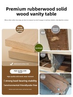 Table de maquillage et de coiffage multifonctionnelle en bois massif pour petites appartements, design moderne et simple SZT037
