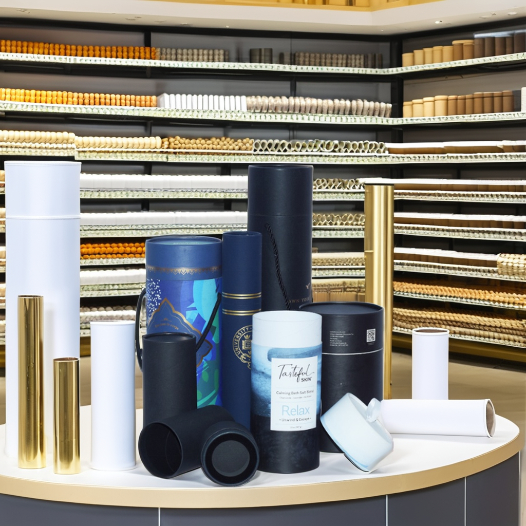 Factory Price Biodegradable Craft Paper Tube with Inner Holder Packaging Customized Size Recycled Materials Custom Logo