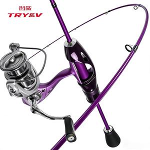 חכה איכותית מבית TRY&V, ארגונומית, קלת משקל, עשויה סיבי פחמן, עמידה בפני קורוזיה, לחכות דיג מסוג ספינינג. - Product Image 1