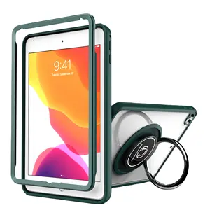 360 Rotatie Ring Houder Magnetische Kickstand Hard Pc Soft Tpu Transparant Acryl Shockproof Tablet Case Voor Ipad Mini 4/5