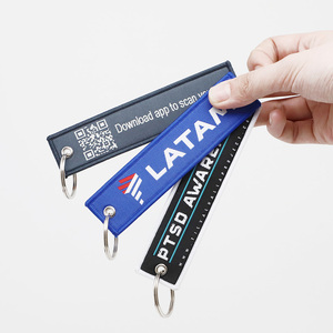 Customizable Embroidery Flight Tag Keychains Jet Tag with Aircraft Silhouette Designs Aviation Memorabilia