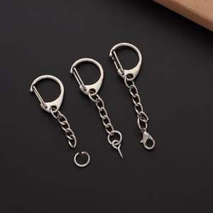 Commercio all'ingrosso 30mm argento metallo moschettone portachiavi parti portachiavi portachiavi catena Modulare anello di salto connettore gioielli risultati componenti - Product Image 6