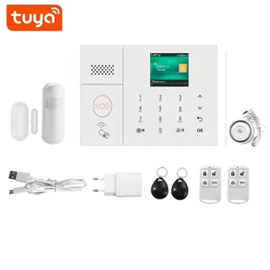 2.4 inç TFT monitör Tuya akıllı yaşam WIFI GSM Alarm sistemi dokunmatik tuş sıcaklık nem izleme dedektörü hareket sensörü
