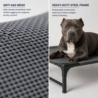 Lit pour chien surélevé ZT pliable avec cadre métallique, lit pour animaux de compagnie respirant en maille, lit pour chien imperméable et rafraîchissant pour l'intérieur et l'extérieur