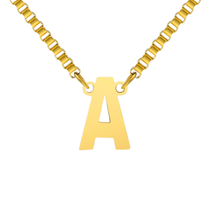 Collar de cadena de caja de acero inoxidable para mujer con colgante de 26 letras de <span class=keywords><strong>A</strong></span> <span class=keywords><strong>a</strong></span> Z, adorno de moda, regalos de bodas - Product Image 2