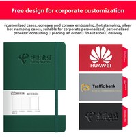Carnet de notes A5 personnalisé en cuir PU de haute qualité avec logo, reliure thermique, ligné, pour bureau professionnel