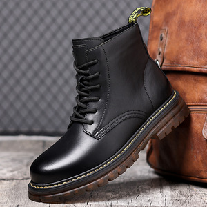 Bottes <span class=keywords><strong>Chelsea</strong></span> montantes pour hommes, hiver, mi-mollet, doublées de polaire, chaudes, décontractées, rétro, tendance, semelle en caoutchouc, style décontracté - Product Image 3