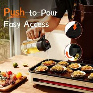 Pulvérisateur d'huile d'olive <span class=keywords><strong>en</strong></span> verre de 470 ml avec mesure, distributeur 2-<span class=keywords><strong>en</strong></span>-1, bouteille anti-fuite <span class=keywords><strong>pour</strong></span> gadgets de cuisine, cuisson, friteuse à air, barbecue, salade - Product Image 5