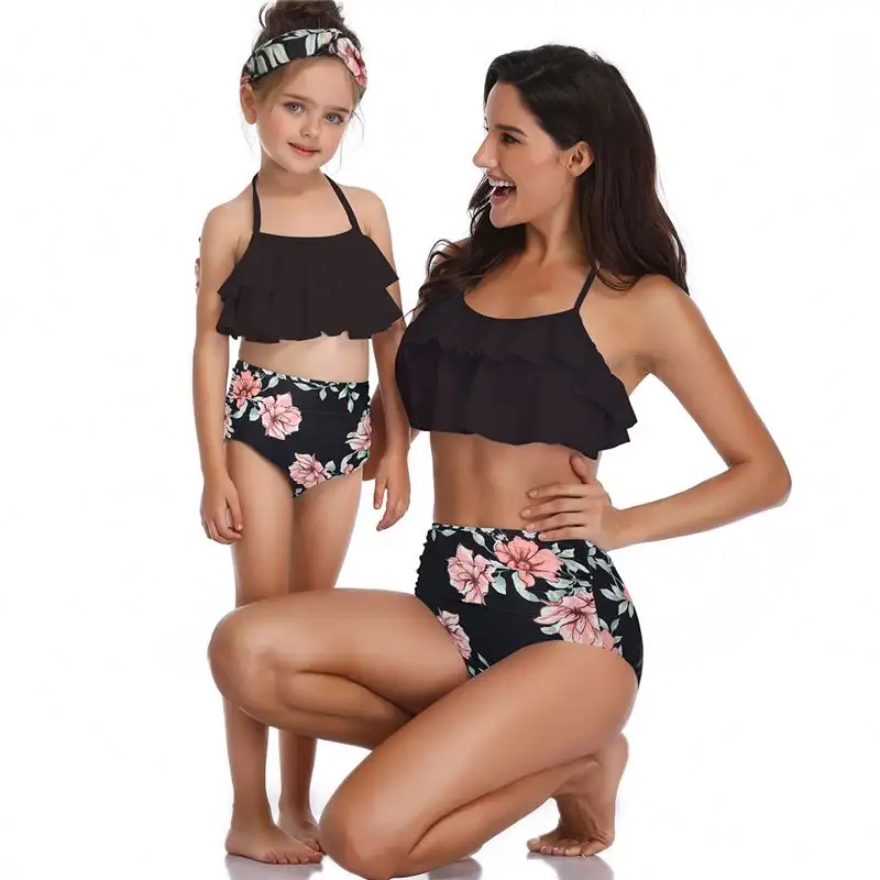 أحدث تصميم الوالد الطفل الجملة ملابس السباحة الأطفال بيكيني 2020 فتاة ملابس سباحة نسائية صغيرة نماذج ملابس سباحة