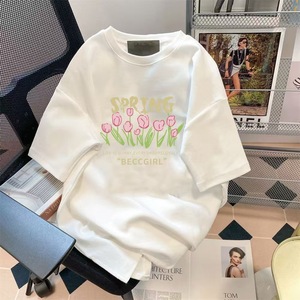 Camiseta de Manga Corta de Algodón para <span class=keywords><strong>Mujer</strong></span>, Diseño Geométrico 3D, Corte Holgado, Venta en Vivo, Puesto Callejero, Tienda Física, Venta <span class=keywords><strong>al</strong></span> <span class=keywords><strong>por</strong></span> <span class=keywords><strong>Mayor</strong></span>, Primavera - Product Image 1