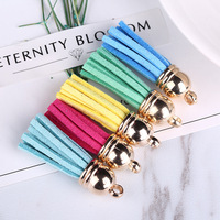INTODIY 100 pièces/paquet Pompon en cuir de cerf DIY 38mm Accessoires de bijoux Pompon en velours à suspendre