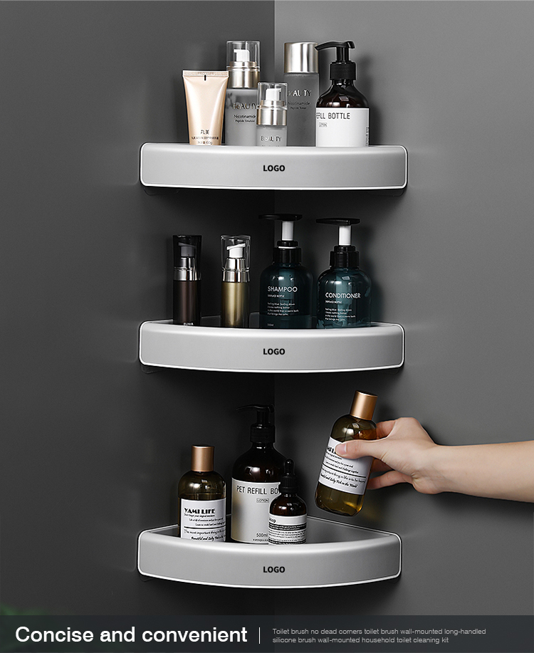 Wall Mounted Shower Shelf Rack Plastic Corner Storage Rack Bathroom Shelves