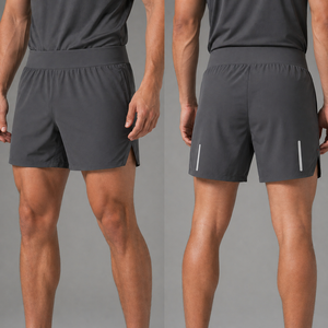 Shorts de sport ajustés pour hommes, personnalisés OEM, légers, respirants, à séchage rapide, avec cordon de serrage, en polyester-spandex, pour la gym - Product Image 1