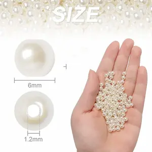 Abs Imitation Pearl 6mm White Round Loose Bead Artificial Material Diy Jewelry Accessories Spacer Pearl Beads