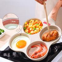 Panci telur granit antilengket, 4 cangkir & wajan omelet induksi & kompor Gas kompatibel panci Pancake