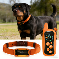 IPX7 Wasserdichtes Wiederaufladbares Hundetrainingshalsband mit Fernbedienung, 3500ft Reichweite, Piepton Vibration Schock, Anti-Bell-Funktion, Intelligente KI